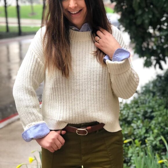 Alex Mill Crew Neck Pullover Sweater Large Ivory - Picture 2 of 8